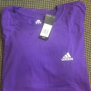 Adidas 2XL Long Sleeve Purple Mens Shirt